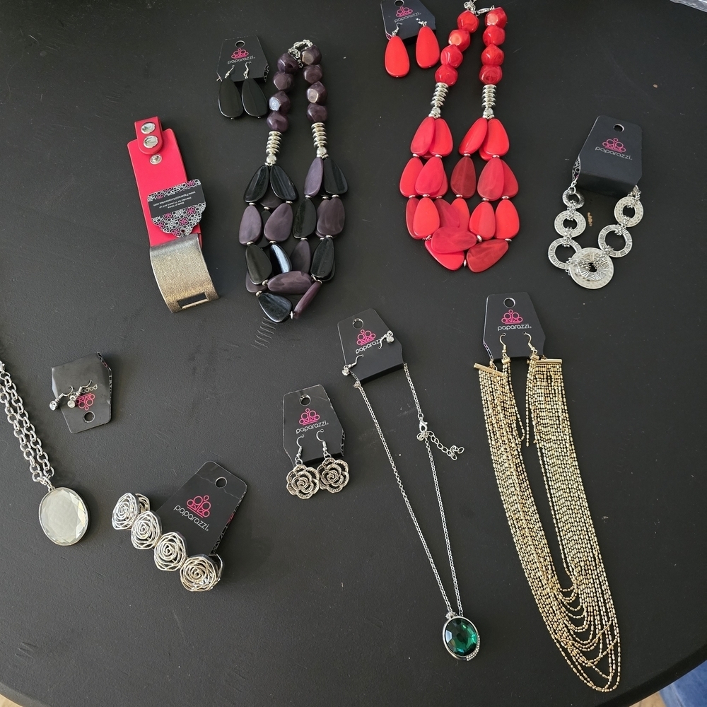 Paparazzi Red and Gold Necklace Collection